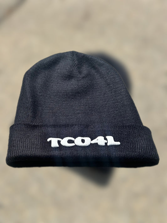 TCO4L Beanie – Limited Edition (Black with White or Red Lettering)