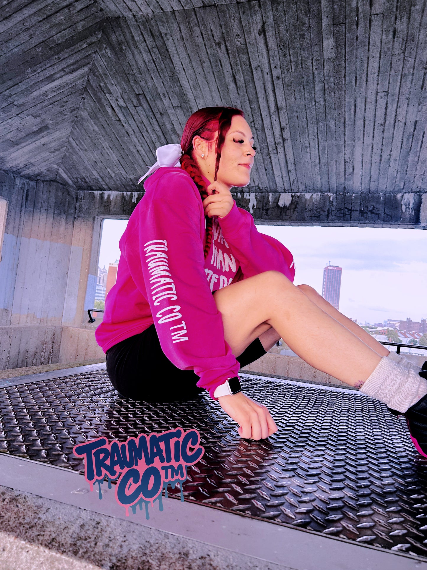 Stronger Than Yesterday Hoodie – Traumatic Co™ (Pink)