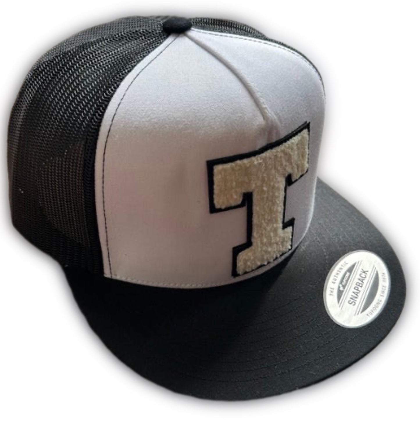 T Logo Snapback Trucker Hat