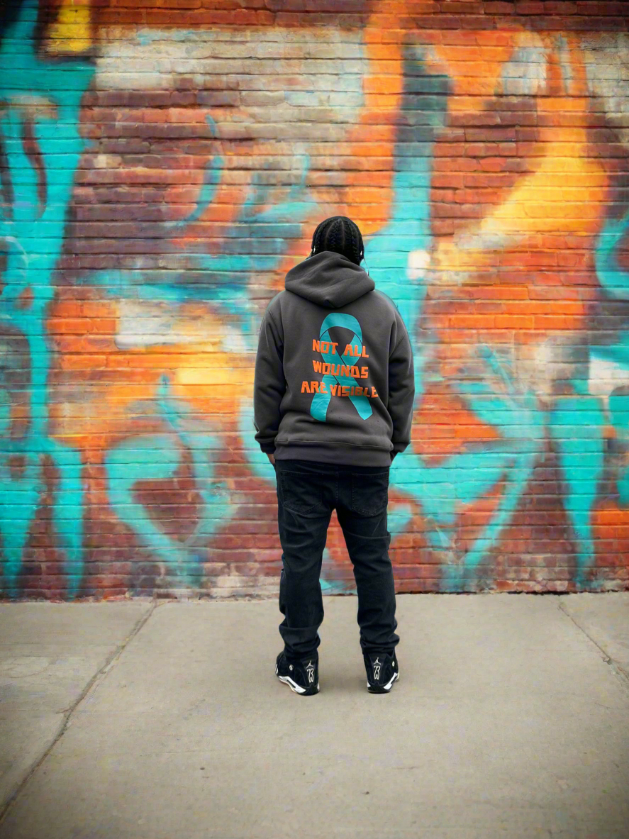 Not All Wounds Are Visible Premium Grey Hoodie