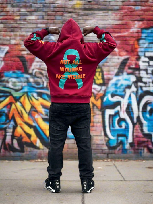 Not All Wounds Are Visible Premium Maroon Hoodie