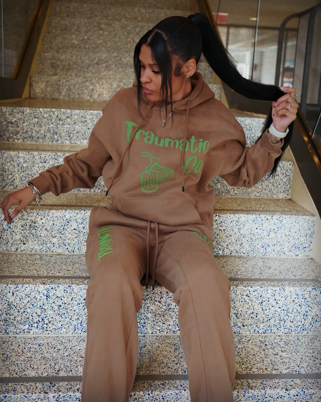 Invisibly Scarred Premium Sweatsuit (Brown)