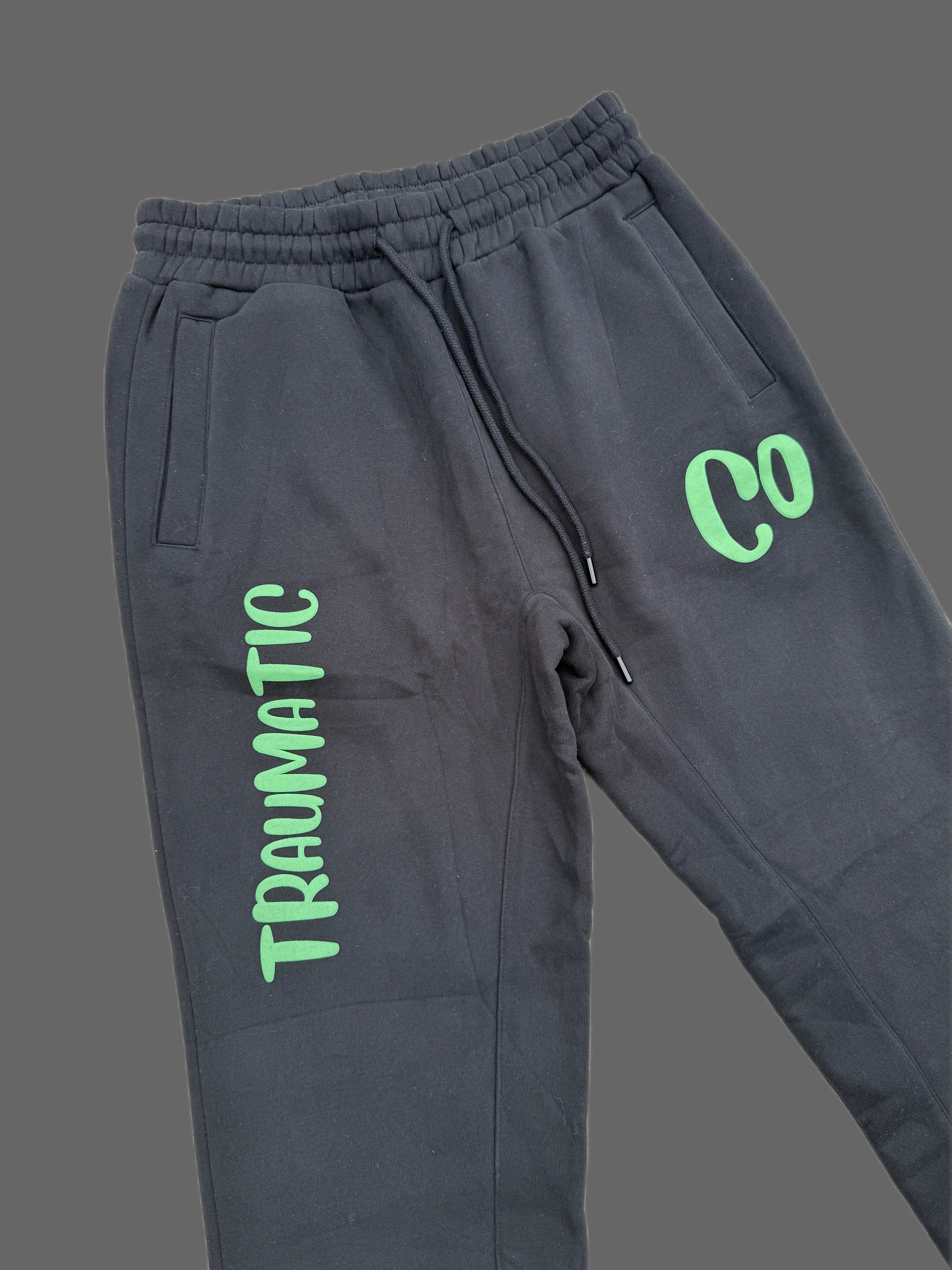 Premium Cotton Fleece Joggers — Traumatic Co™ Puff Print