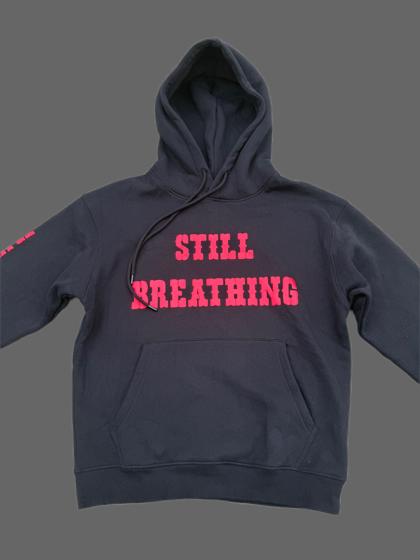 Premium Cotton Fleece Hoodie — Still Breathing / Forever Hungry