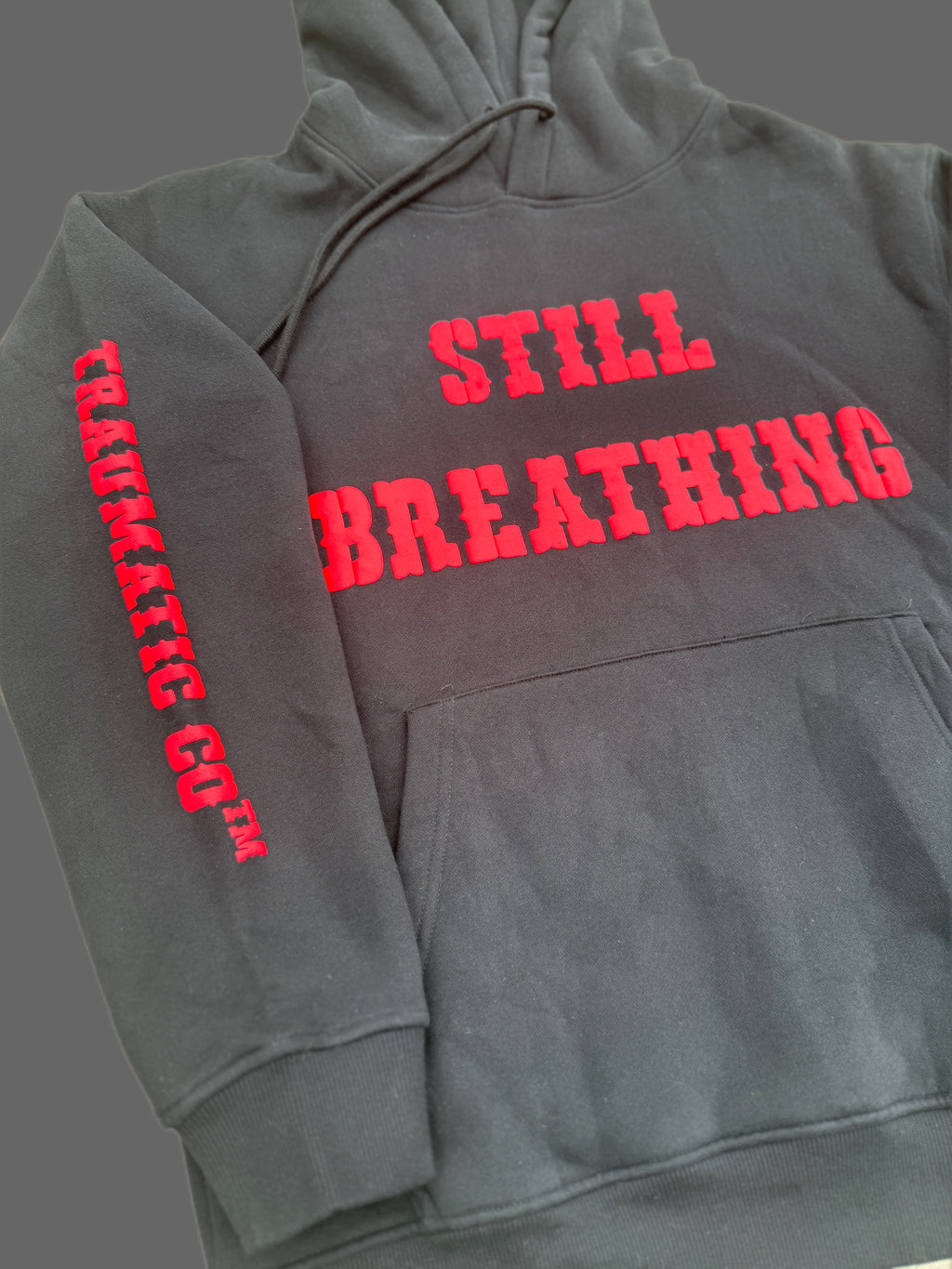 Premium Cotton Fleece Hoodie — Still Breathing / Forever Hungry