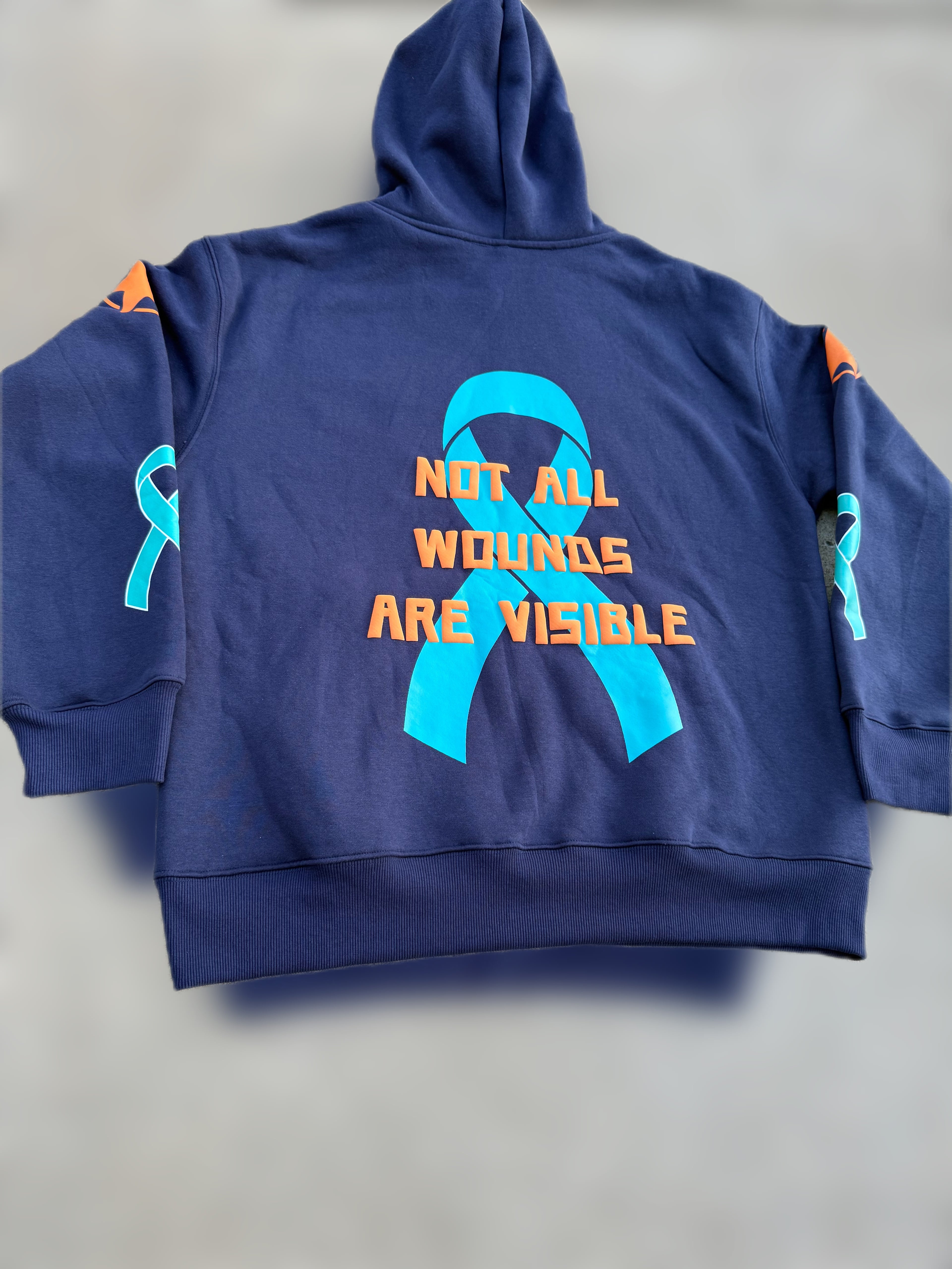 Not All Wounds Are Visible Premium Blue Hoodie