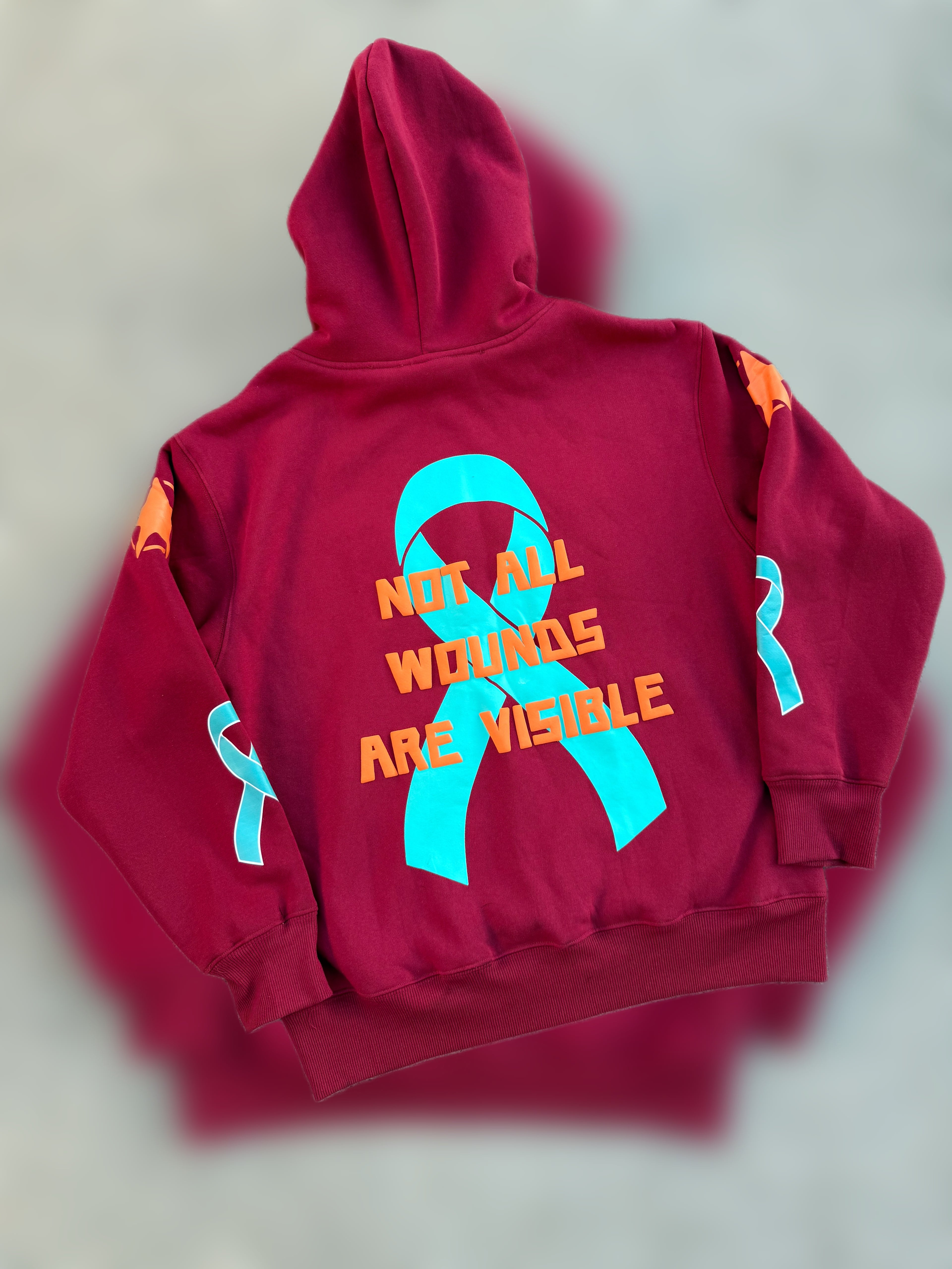 Not All Wounds Are Visible Premium Maroon Hoodie