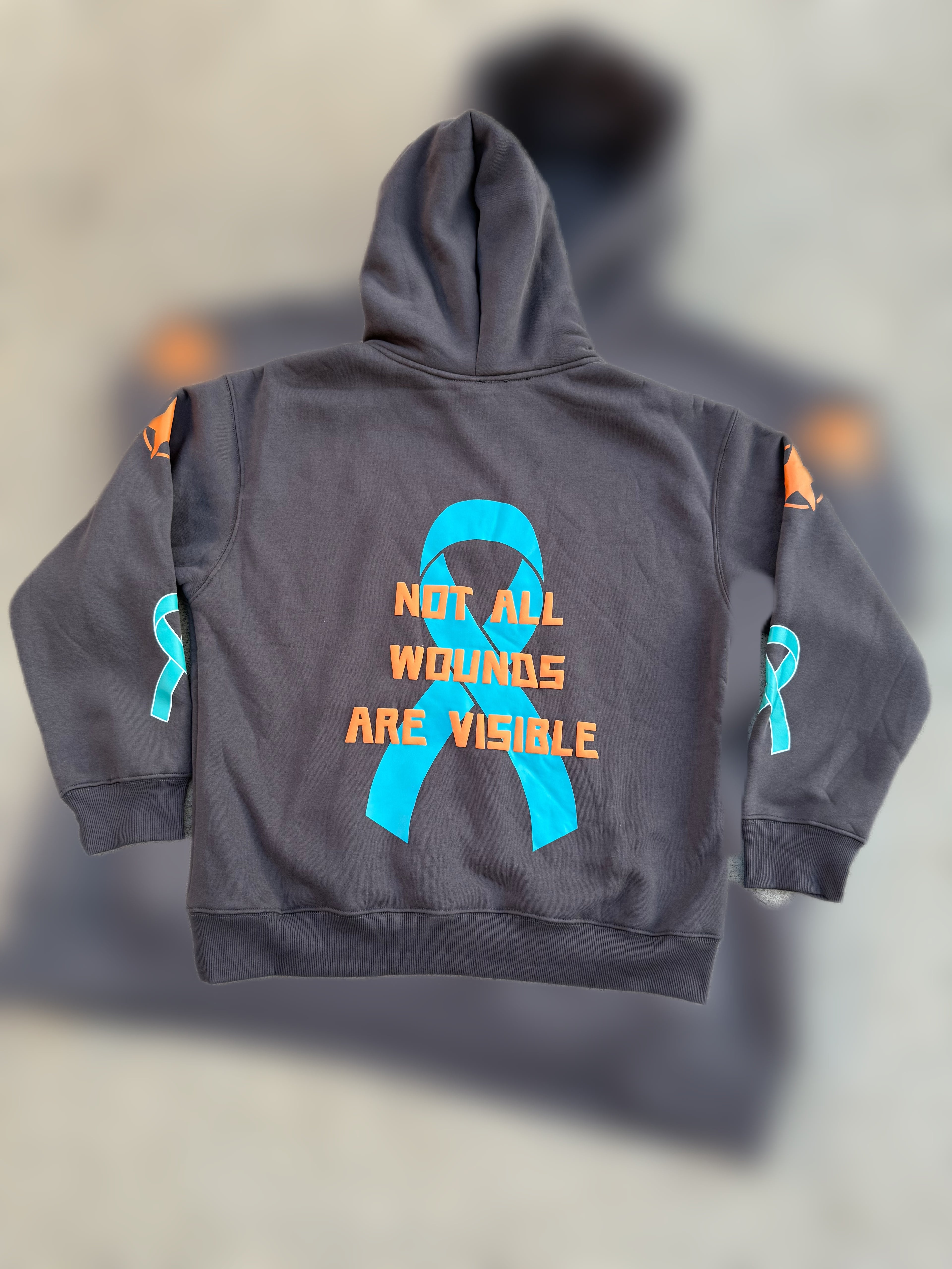 Not All Wounds Are Visible Premium Grey Hoodie
