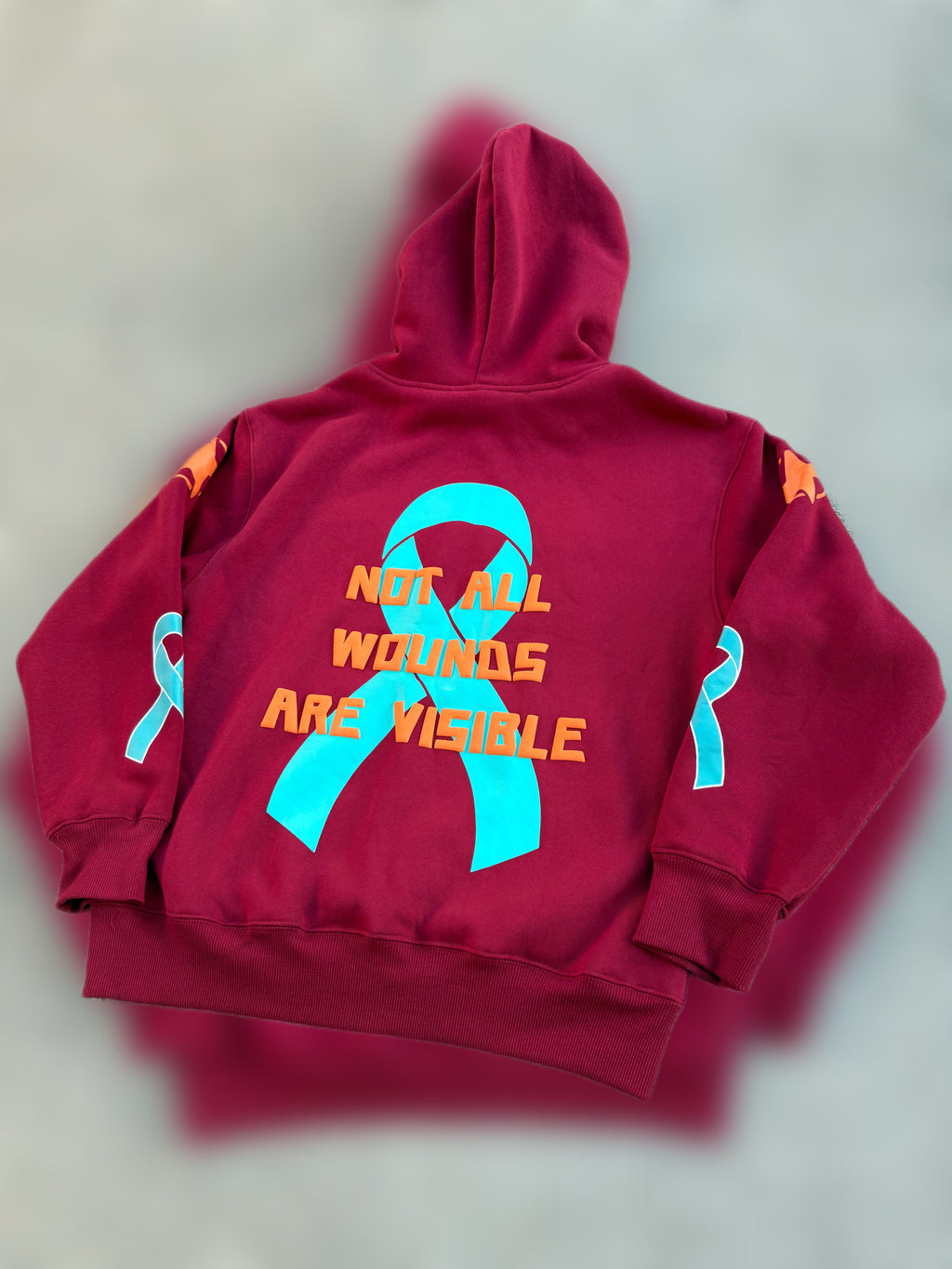 Not All Wounds Are Visible Premium Maroon Hoodie