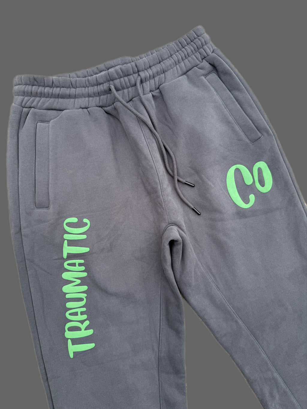 Premium Cotton Fleece Joggers — Traumatic Co™ Puff Print