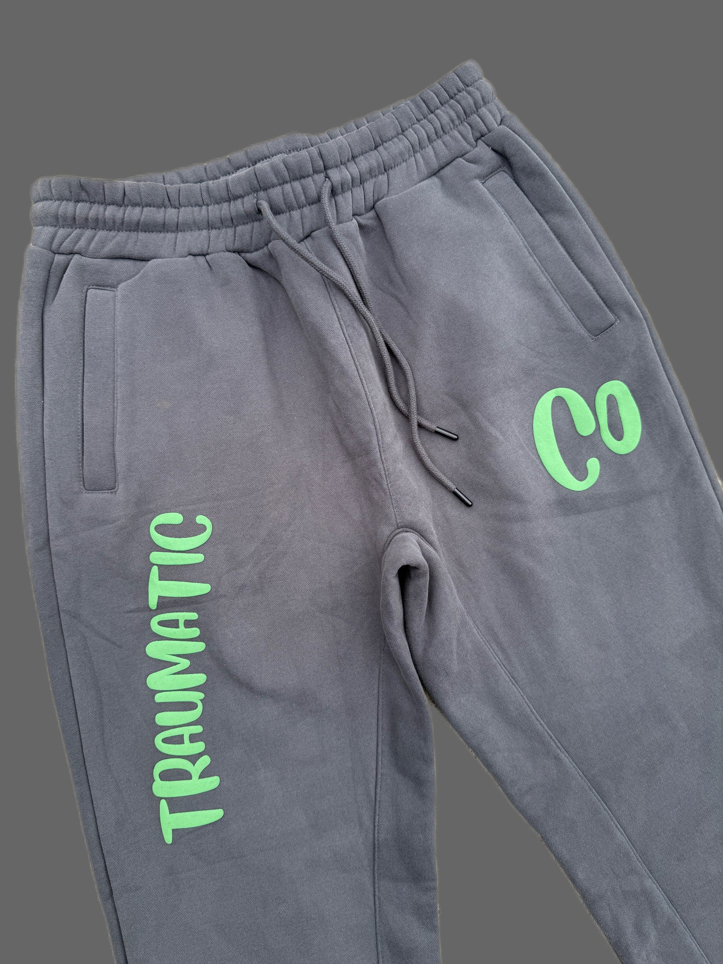 Premium Cotton Fleece Joggers — Traumatic Co™ Puff Print