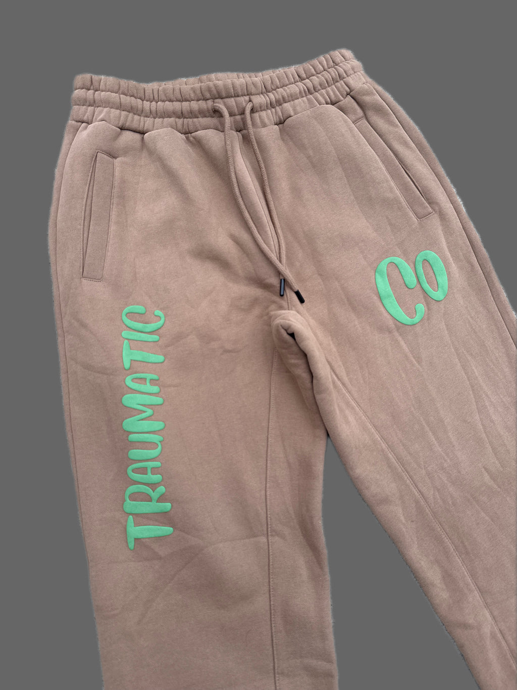 Premium Cotton Fleece Joggers — Traumatic Co™ Puff Print