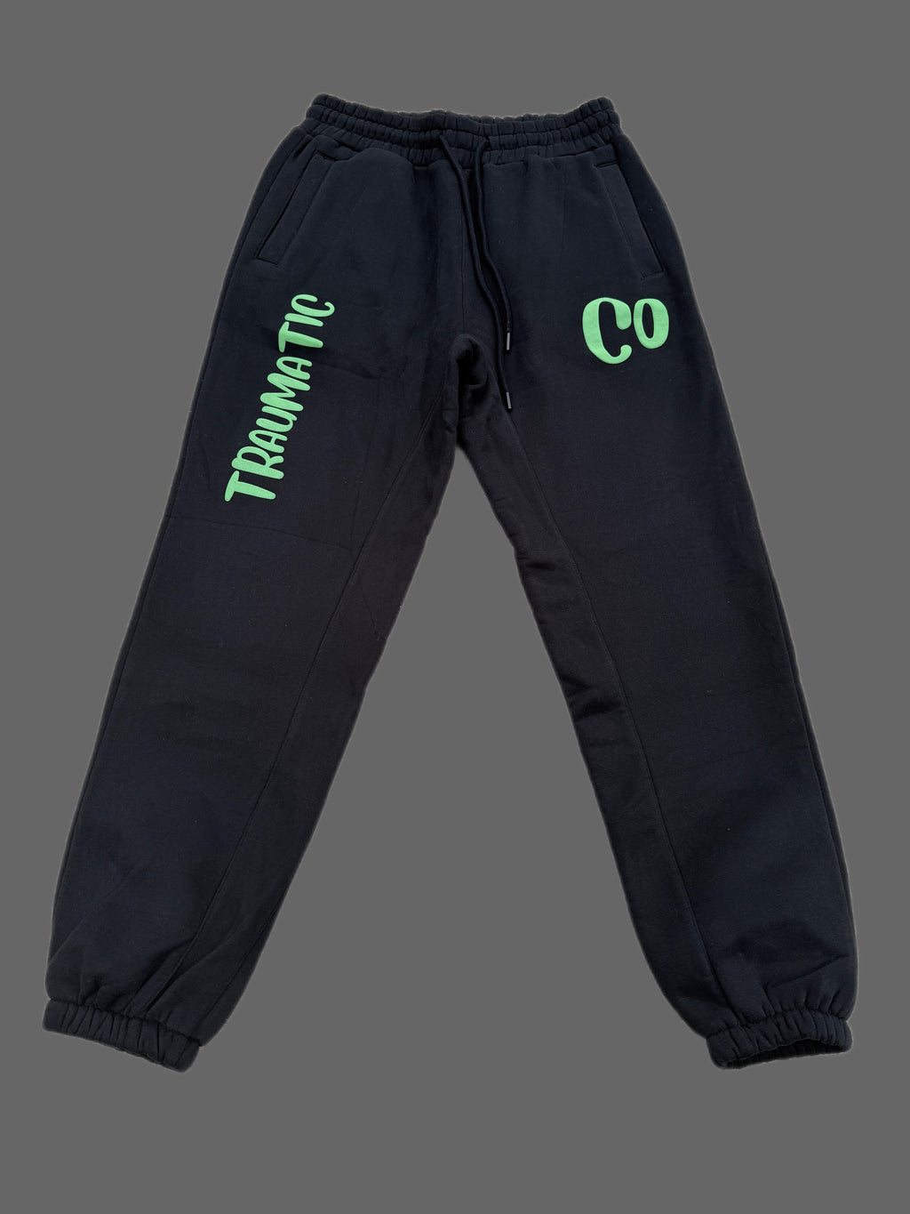 Premium Cotton Fleece Joggers — Traumatic Co™ Puff Print