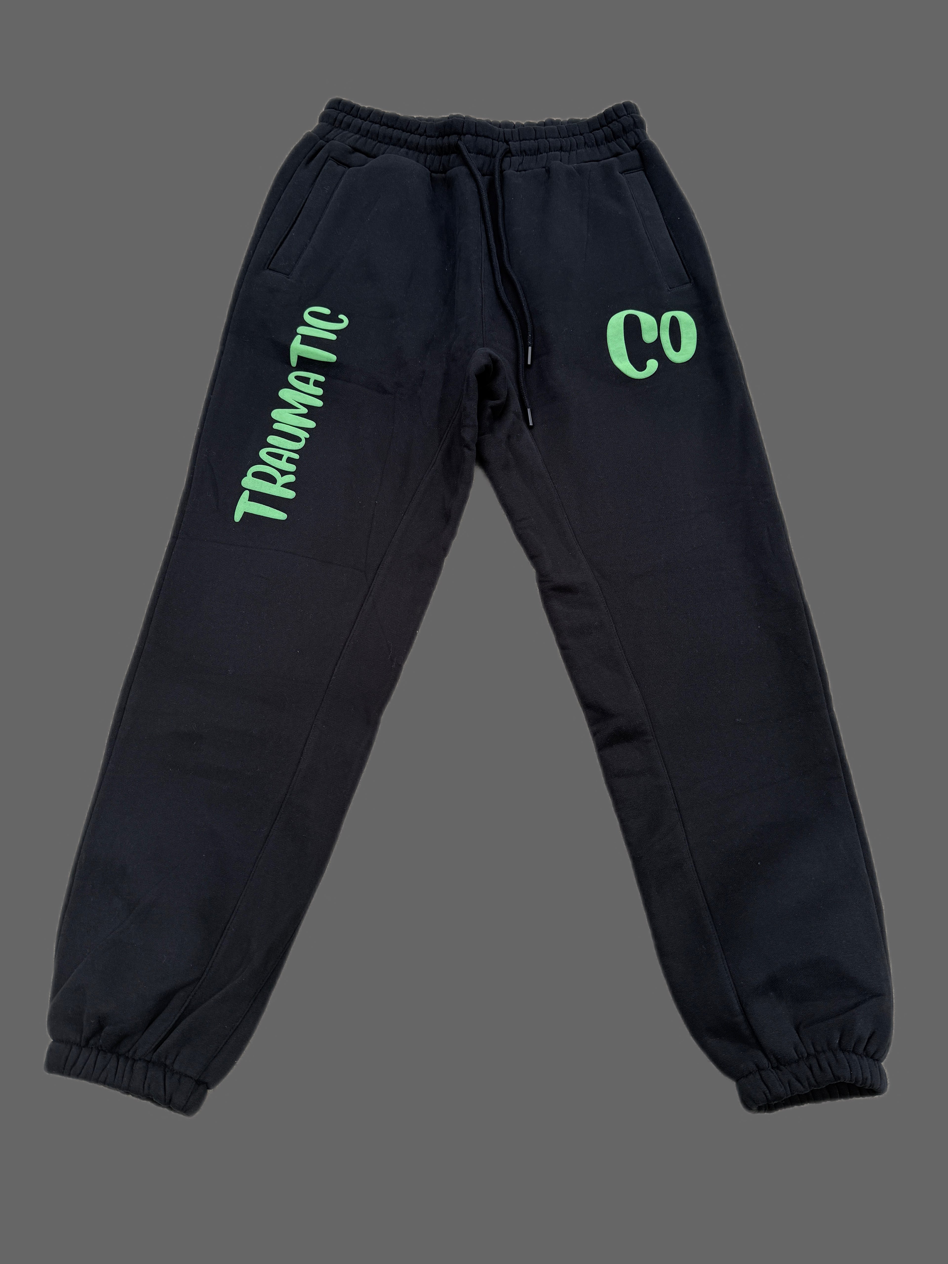 Premium Cotton Fleece Joggers — Traumatic Co™ Puff Print