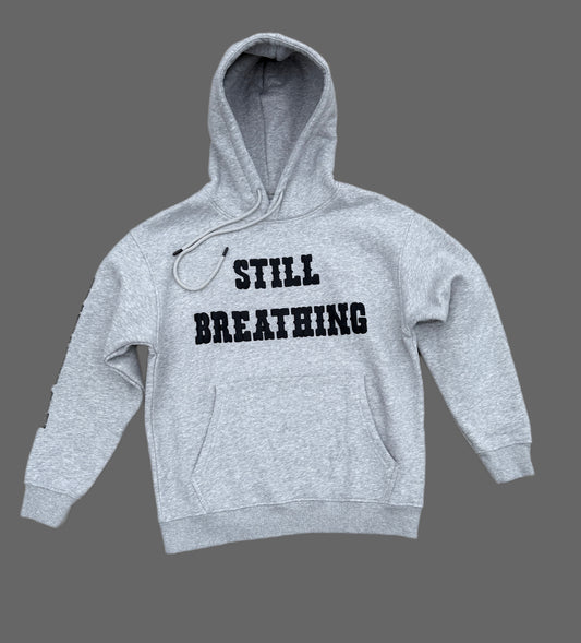 Premium Cotton Fleece Hoodie — Still Breathing / Forever Hungry