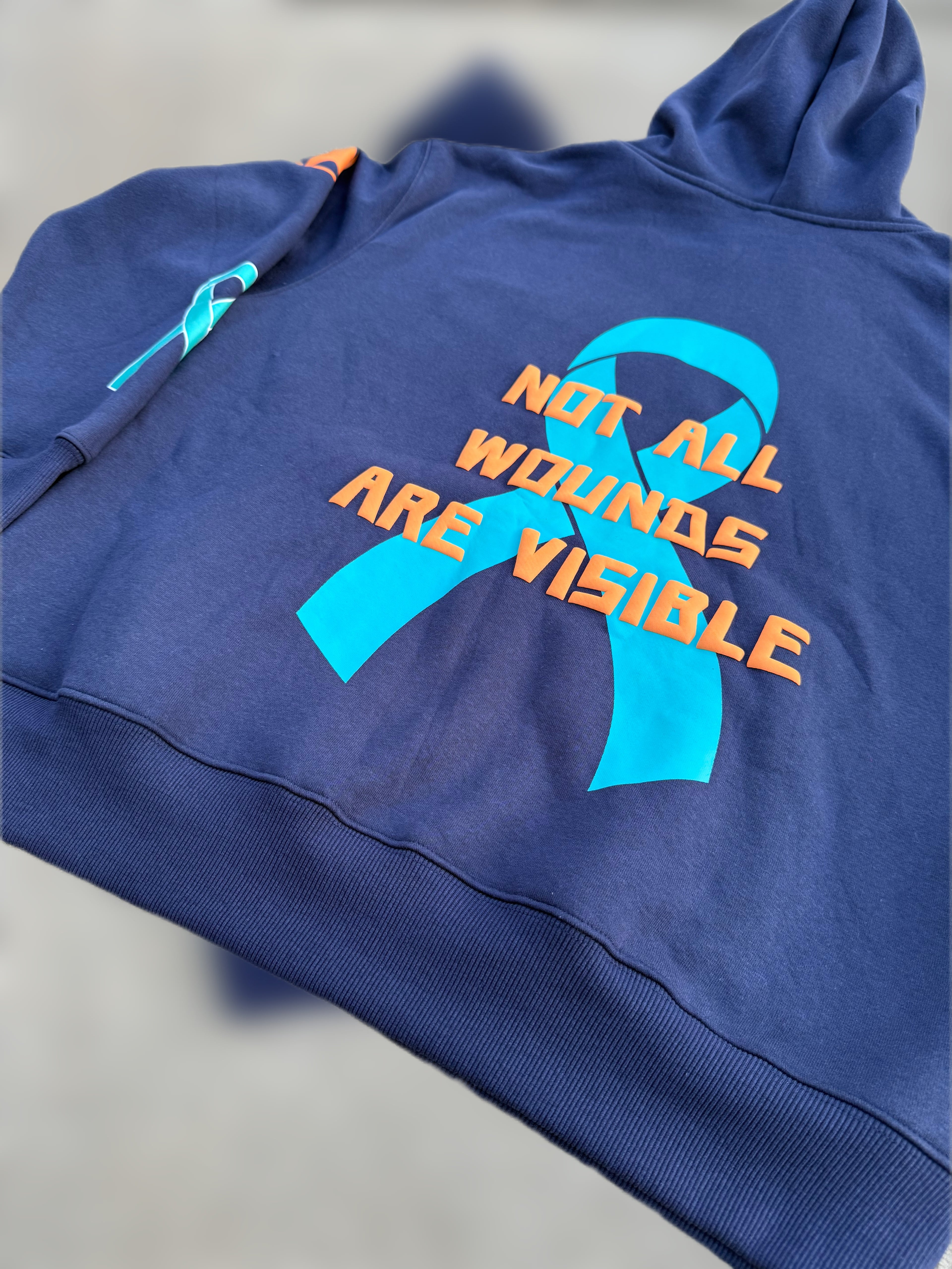 Not All Wounds Are Visible Premium Blue Hoodie
