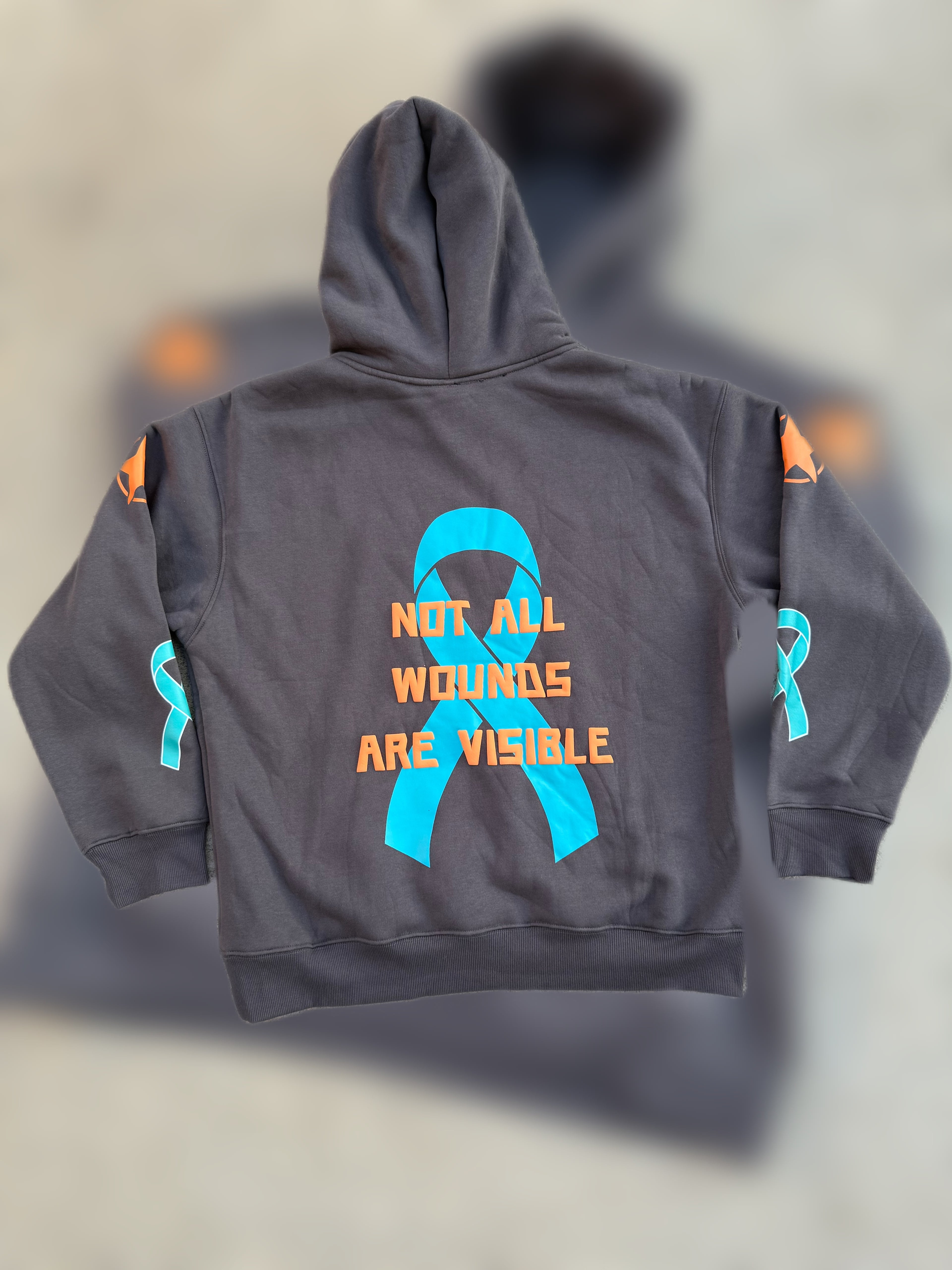 Not All Wounds Are Visible Premium Grey Hoodie