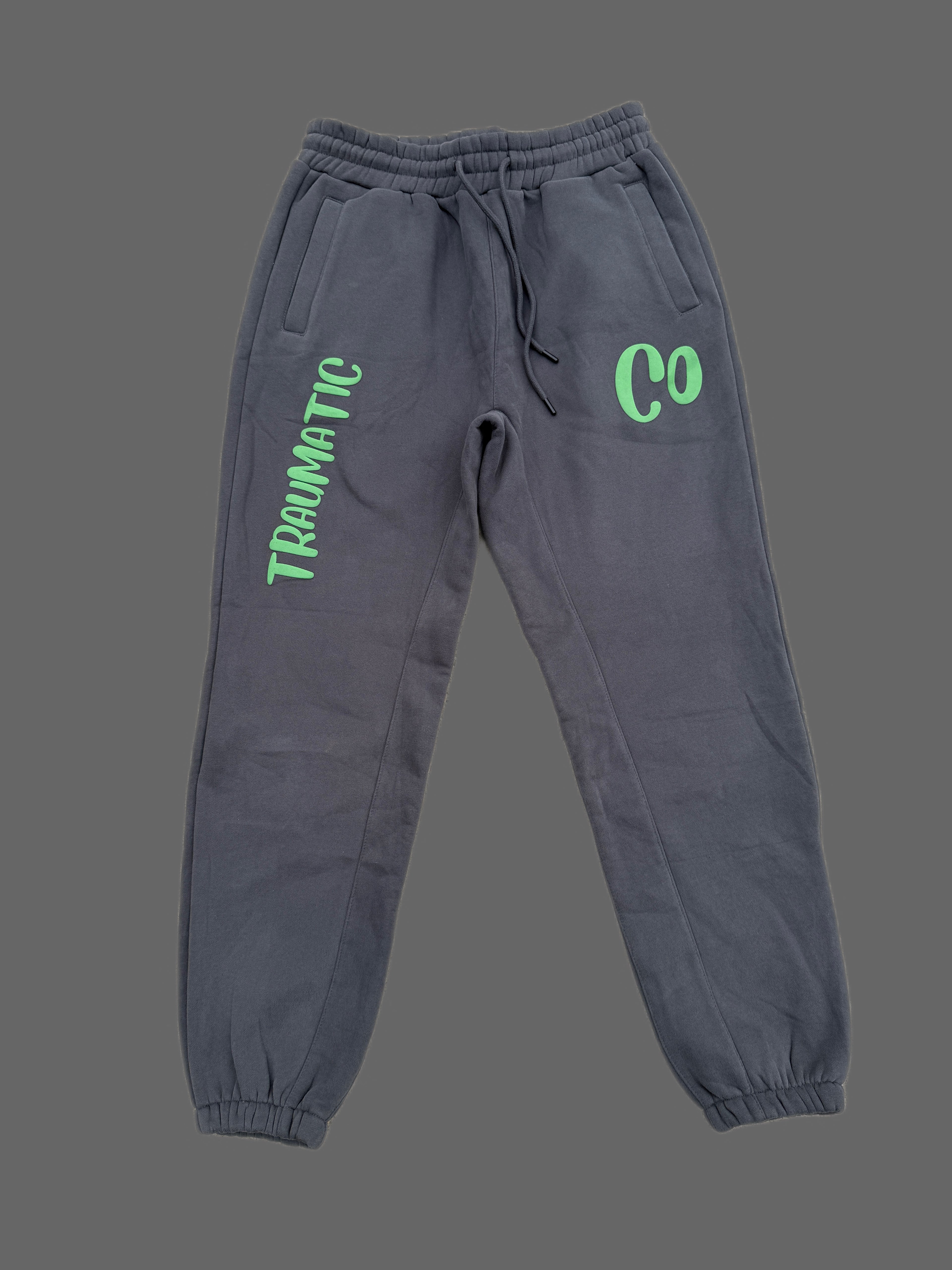 Premium Cotton Fleece Joggers — Traumatic Co™ Puff Print