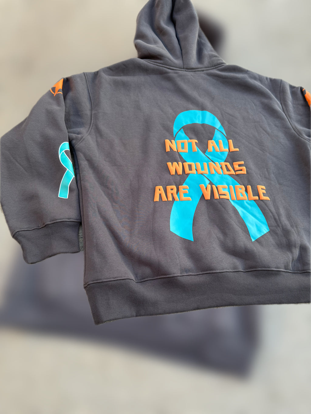 Not All Wounds Are Visible Premium Grey Hoodie