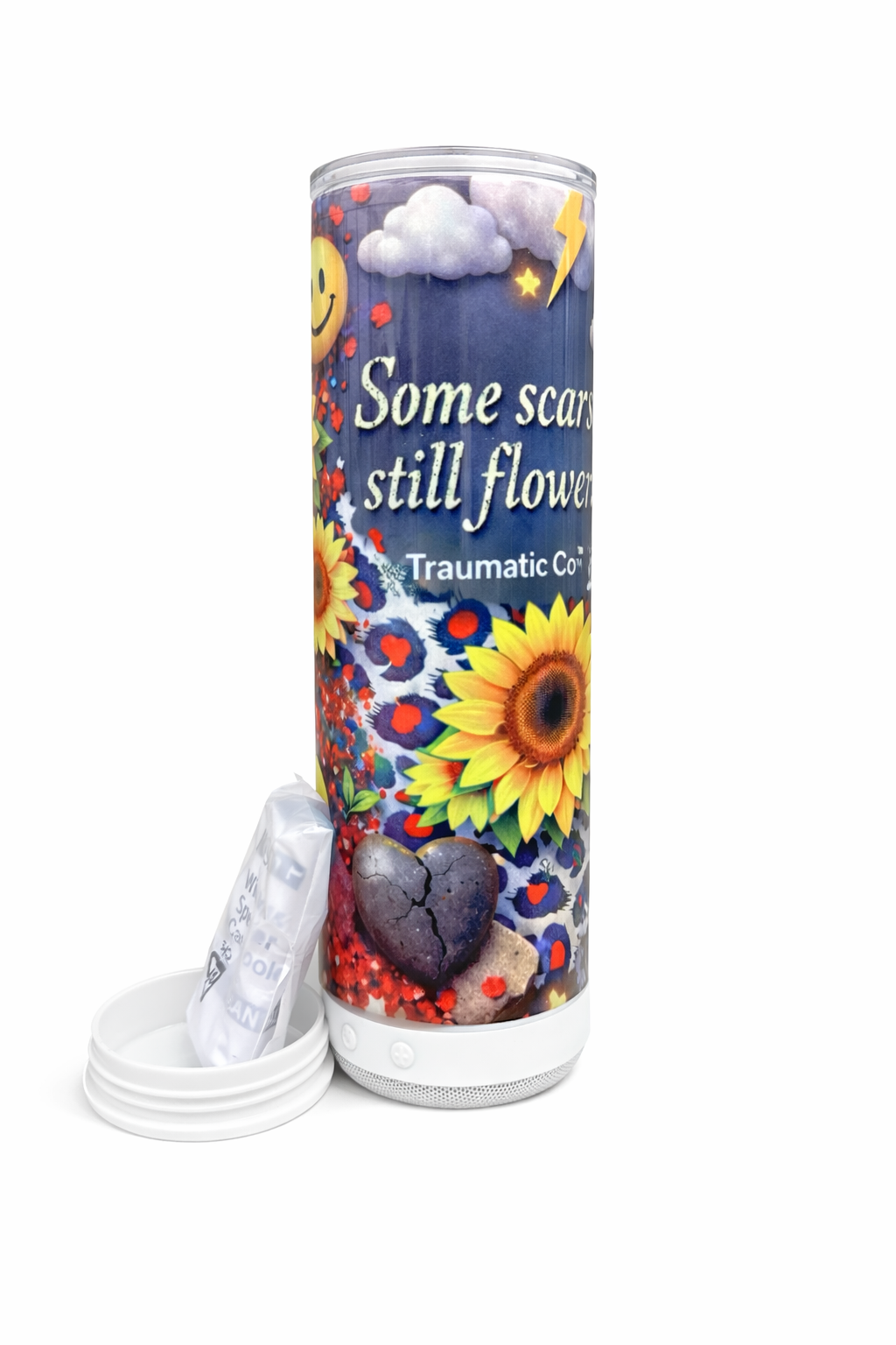 Some Scars Still Flower Bluetooth Healing Tumbler | Traumatic Co™