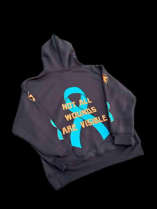 Not All Wounds Are Visible Premium Grey Hoodie